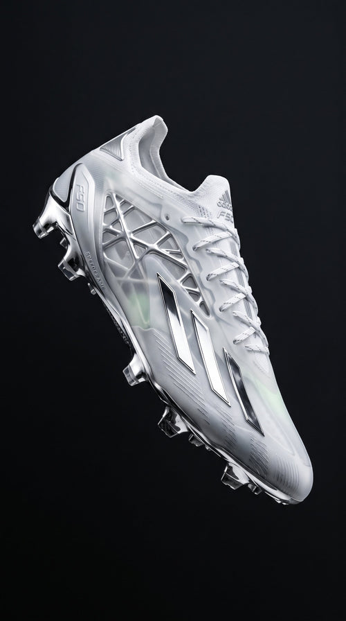 Adidas F50 Ghost Chrome Elite — Vista lateral flutuante