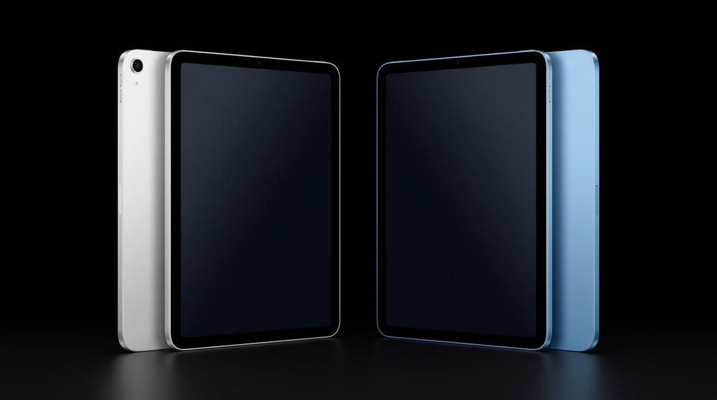 Apple iPad 10ª Geração 128GB — dois iPads lado a lado Prateado e Azul