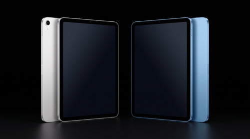 Apple iPad 10ª Geração 128GB — dois iPads lado a lado Prateado e Azul