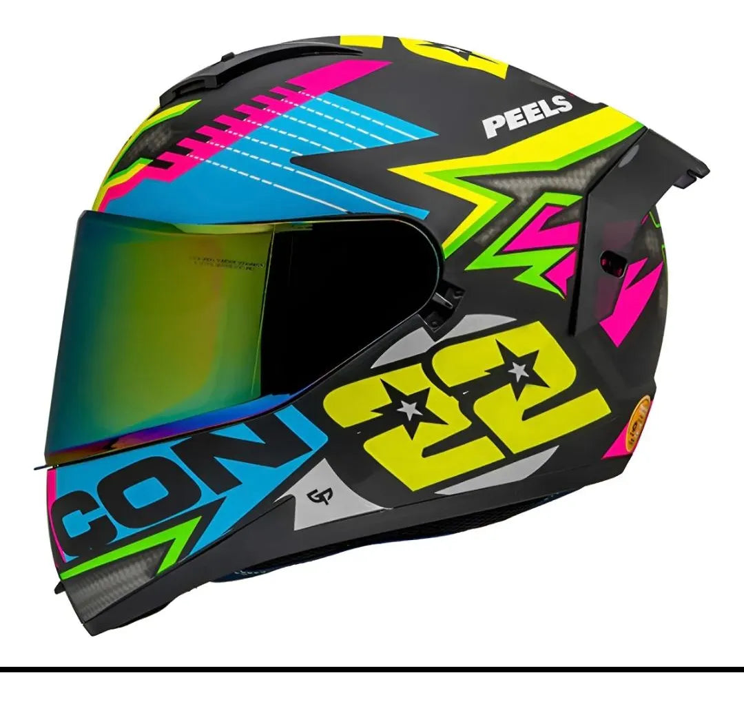 Capacete Peels Icon Pro RT - Vista lateral com viseira solar