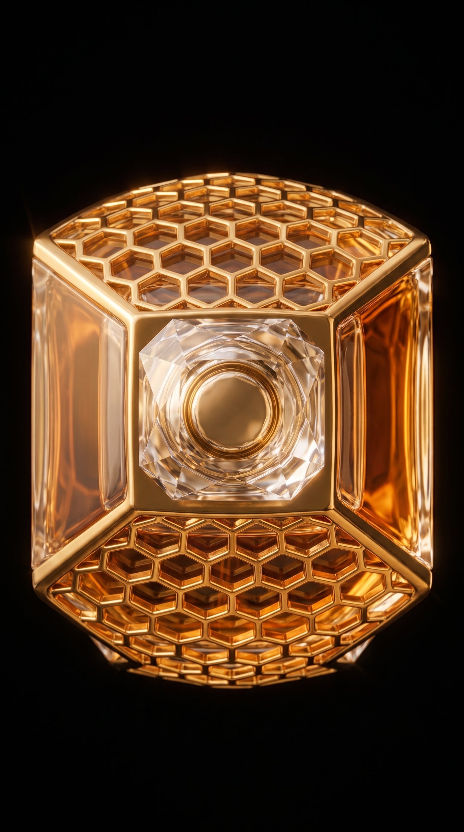 Aura Aquat-Gavotte EDP — vista superior do frasco com tampa de cristal lapidado