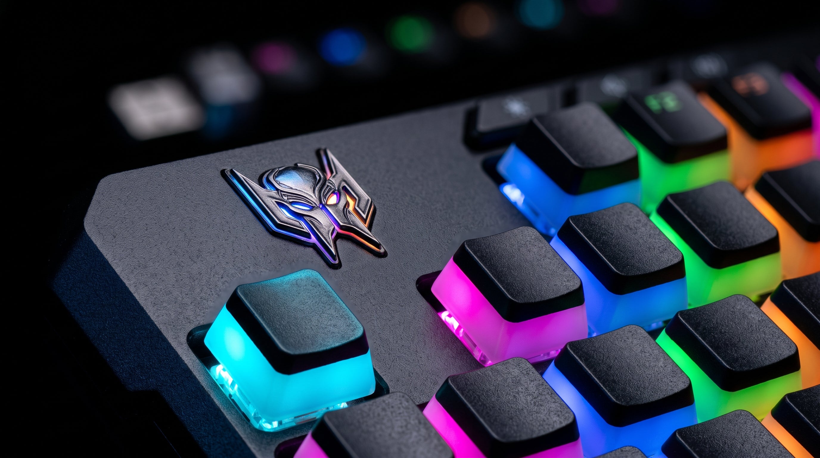 Acer Predator Helios Neo PHN16 — detalhe do teclado RGB com logo Predator