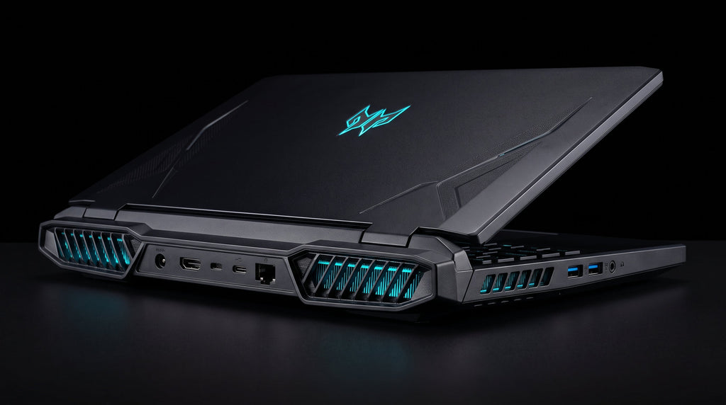 Acer Predator Helios Neo PHN16 — detalhe das saídas de ar e logo Predator
