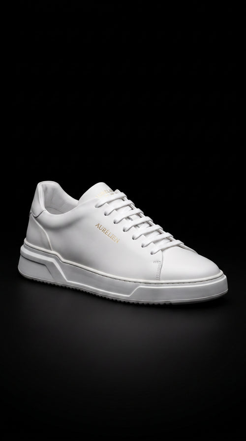 Albus Pure Minimalist | Vista lateral — Tênis de Luxo Branco FORNIQ