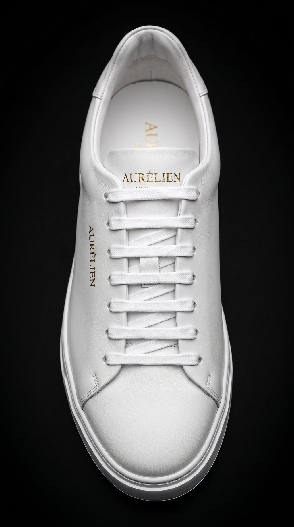 Albus Pure Minimalist | Vista superior — Tênis de Luxo Branco FORNIQ