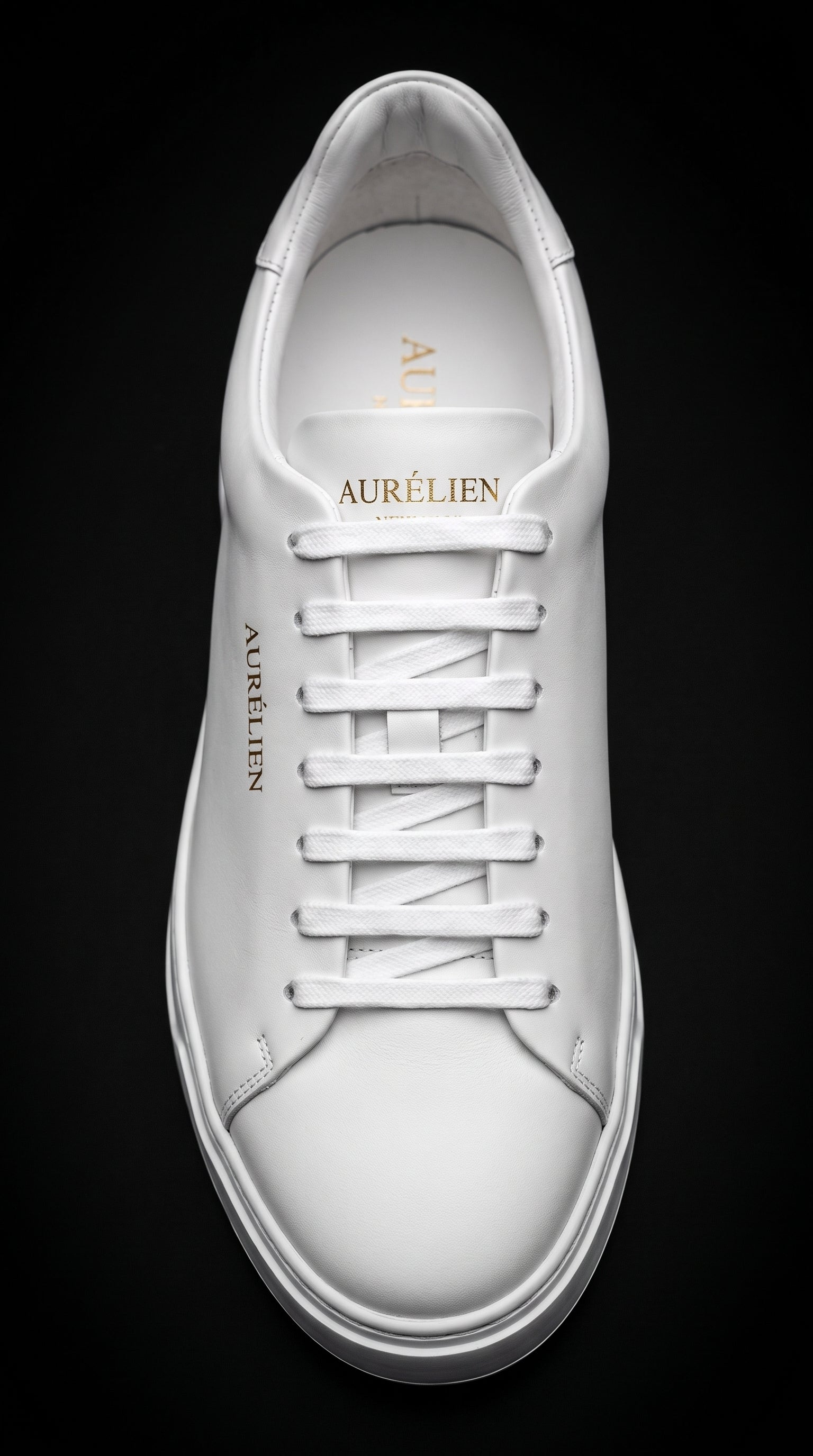 Albus Pure Minimalist | Vista superior — Tênis de Luxo Branco FORNIQ