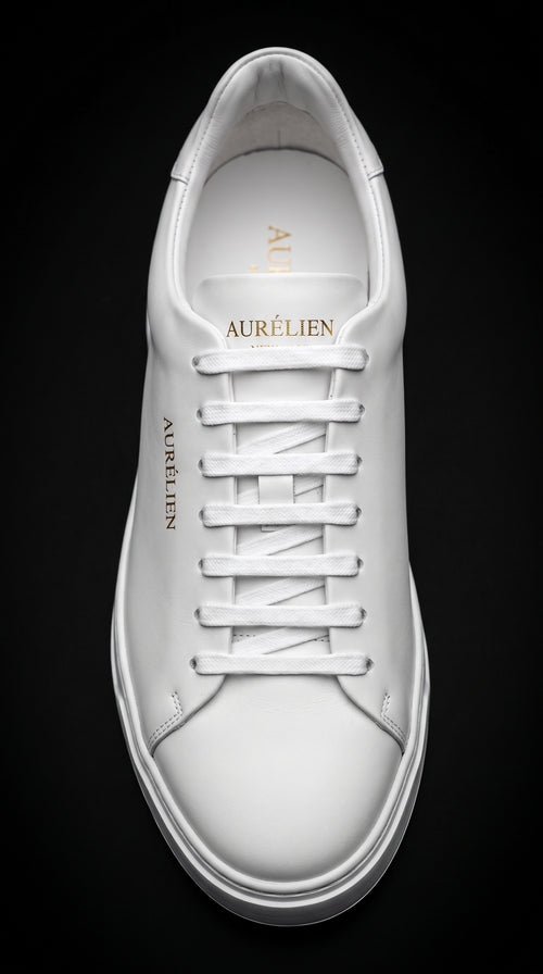 Albus Pure Minimalist | Vista superior — Tênis de Luxo Branco FORNIQ