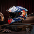 Capacete Peels Icon Pro Tokyo Azul - Foto premium em suporte de mármore