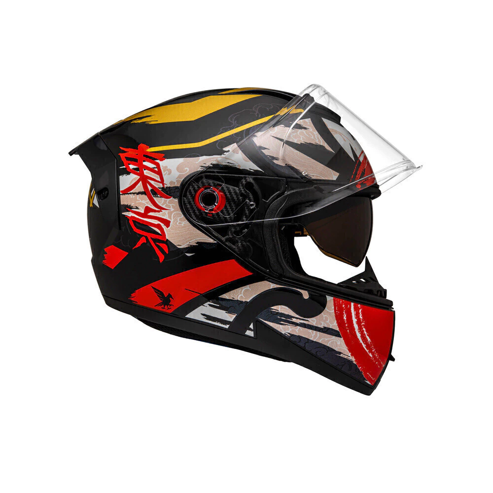 Capacete Peels Icon Pro Tokyo Vermelho - Vista lateral com viseira transparente