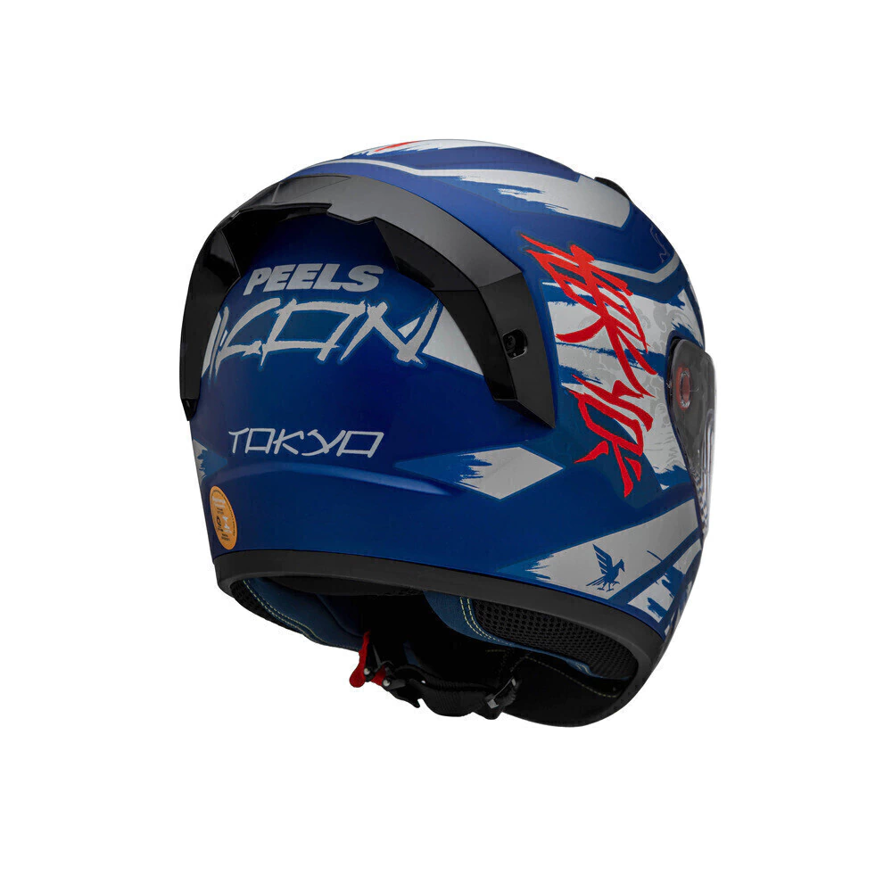 Capacete Peels Icon Pro Tokyo Azul - Vista traseira